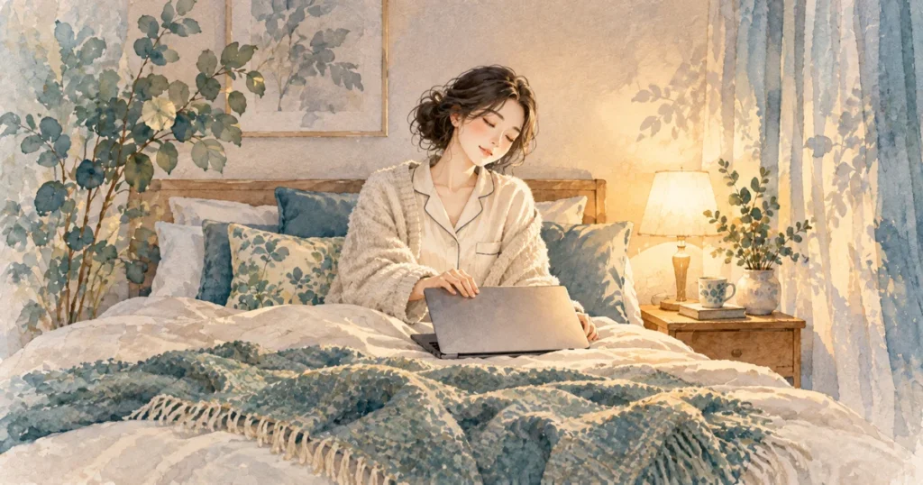睡眠不足が体に与える影響|日中のサインと立て直す方法をテーマにした水彩イラスト