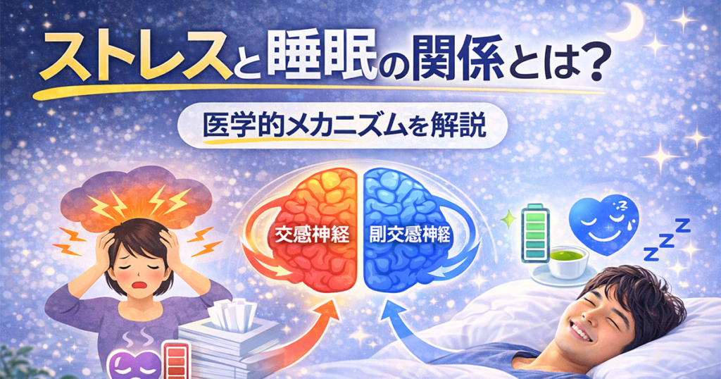 ストレスと睡眠の関係とは？眠れない原因と改善方法を解説